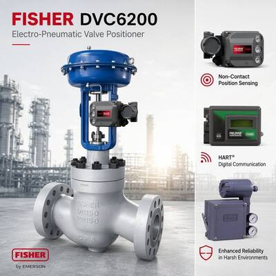 Em estoque F-isher DVC6200 FIELDVUE Digital HART Valve Positioner 4-20mA Electro Pneumatic Controller para atuador pneumático