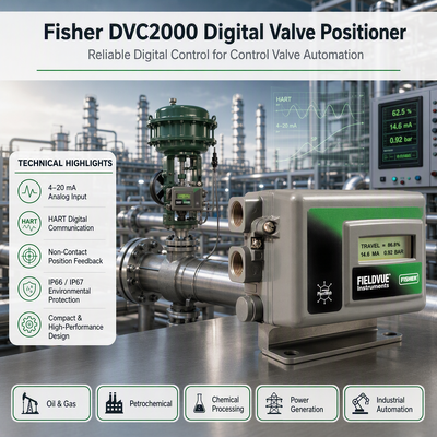 Posicionador de Válvula Inteligente Fisher Fieldvue DVC2000 Novo de Fábrica Transdutor Eletropneumático Fisher 846 Converte