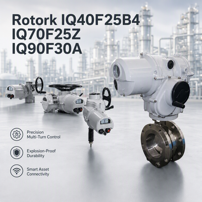 Rotork IQ40F25B4 IQ70F25Z IQ90F30A Actuador Elétrico Quarter Turn 1000-2000Nm IP68 para Sistema de Controle Industrial de válvula de borboleta