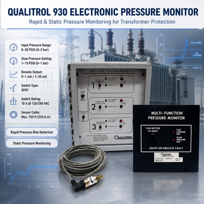 Monitor Eletrônico de Pressão Qualitrol 930 Monitor de Pressão de Transformador Monitor de Pressão de Rápida Ascensão Monitor de Pressão Estática