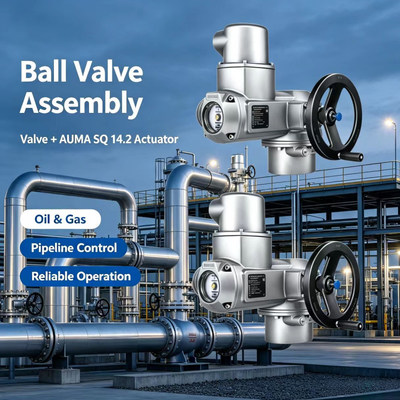 AUMA SQ de alta qualidade 14.2 Actuador de rotação parcial 800-2400Nm AC de 3 fases AC Atuador de válvula aberta e fechada IP68