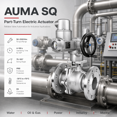 Atuador Elétrico de Válvula AUMA SQ Atuador Elétrico de Meia Volta Atuador de Válvula Borboleta Elétrico Atuador de Válvula Industrial