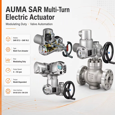 AUMA SAR Automatização de válvulas de atuador elétrico Multi-Turn Motorizado de válvulas de atuador Industrial de controle de válvulas elétricas
