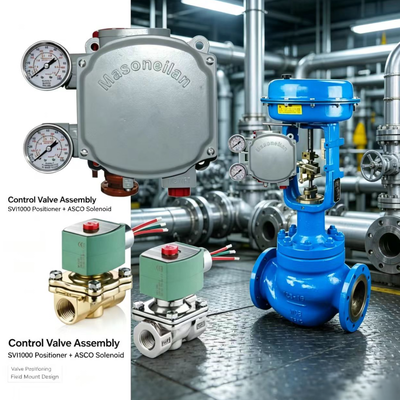 Posicionador Digital de Válvula Masoneilan SVi1000 Controle Pneumático 4-20mA HART com Válvula Solenoide ASCO