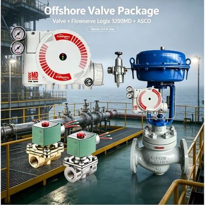Posicionador digital Flowserve Logix 3200MD com válvula solenoide ASCO para controle preciso de válvulas industriais