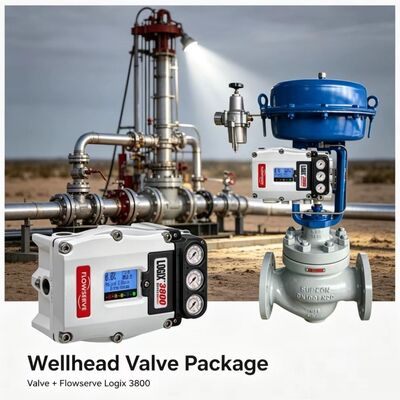 Pacote de Controle de Precisão com Válvula Solenoide ASCO e Posicionador Digital Flowserve Logix 3800