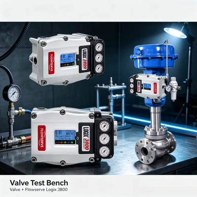 Pacote de Controle de Precisão com Válvula Solenoide ASCO e Posicionador Digital Flowserve Logix 3800
