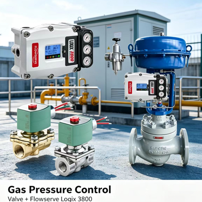 Pacote de Controle de Precisão com Válvula Solenoide ASCO e Posicionador Digital Flowserve Logix 3800