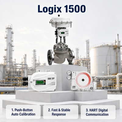 Logix 1500 Posicionador de válvulas digitais de protocolo HART inteligente 4 20mA IP67 Controle de fluxo eletropneumático Indústria química de petróleo