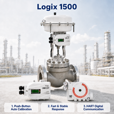 Logix 1500 Posicionador de válvulas digitais inteligentes HART Comunicação 4 20mA IP67 Controle de fluxo Usina de refino petroquímico