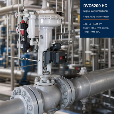 Controlador de válvula digital DVC6200 HC 4–20 mA HART posicionador pneumático de válvula de ação única com feedback