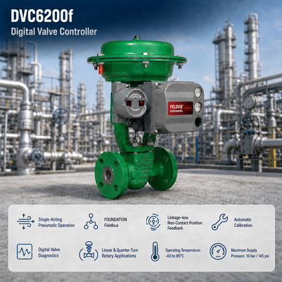 Controlador Digital de Válvula de Ação Simples FD DVC6200F FOUNDATION Fieldbus Posicionador Inteligente de Válvula