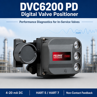 Posicionador de Válvula Inteligente Digital DVC6200 PD com Diagnóstico de Desempenho