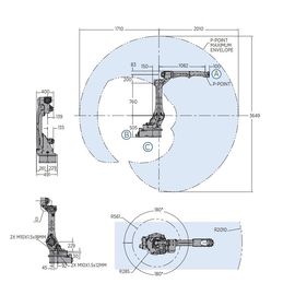 Yaskawa Motoman 6-Axis, robô de soldadura do Prolongado-alcance AR2010 oferece rápido e poderoso com o controlador do robô YRC1000