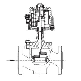 Liga pneumática da válvula de globo do fluxo do RUÍDO/material de aço DN 15 - tamanho da válvula do DN 80