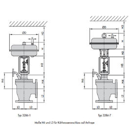 Válvula de controle pneumática DN do vapor do elevado desempenho 50 - tamanho da válvula do DN 300