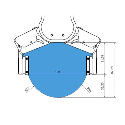 a força de moedura da carga útil do robô da linha central do prendedor RG2-FT 6 das peças sobresselentes do braço do robô industrial coube 2kg