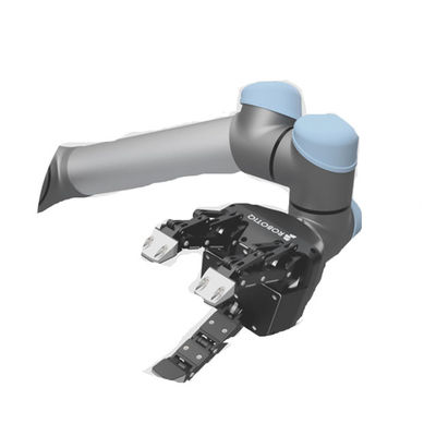 Prendedor do robô adaptável do dedo de ROBOTIQ 3 combinado com o robô colaborador de AUBO i5 para escolher o robô