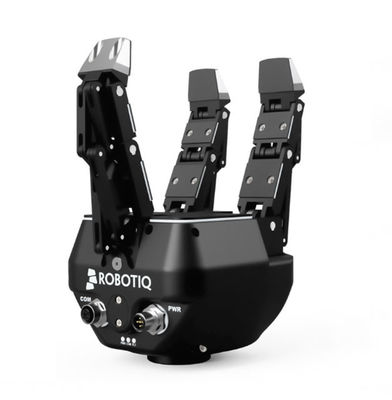 Prendedor do robô adaptável do dedo de ROBOTIQ 3 combinado com o robô colaborador de AUBO i5 para escolher o robô