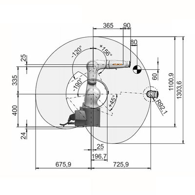Braço do robô de Kuka da automatização do quarto desinfetado R700-2 do KR 6