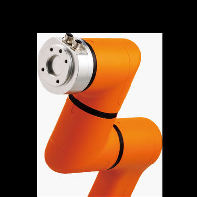 Linha central robótico industrial do braço 6 do cobot de Hanwha HCR-3 com o controlador do braço do robô e para ensinar o pendente para a solda do cobot