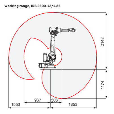ABB IRB 2600 braço do robô industrial de 6 linhas centrais como o robô de solda automática