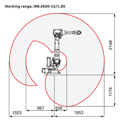 Robô de solda automática do braço do robô industrial da linha central de ABB IRB2600 6