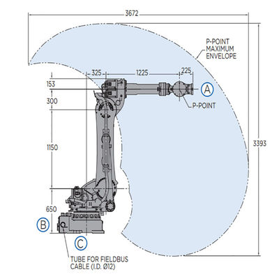 O braço do robô da linha central GP180 6 para a carga útil entregando material 180kg alcança o robô entregando material rápido e exato de 2702mm