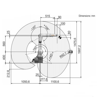 A carga útil R1100-2 11.1Kg do KR 10 alcança a soldadura robótico de 1101mm