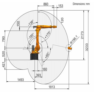 A carga útil R1810-2 23.9kg do KR 20 alcança a soldadura robótico de 1813mm