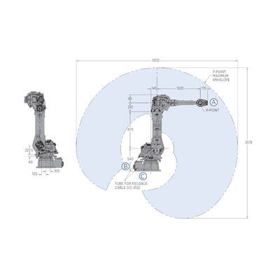GP50 com a carga útil 50KG morrem robô industrial moldado do braço da máquina e do robô de 6 linhas centrais