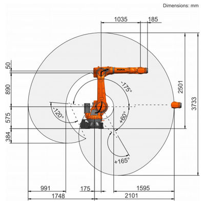 KR 70 R2100 com o robô Palletizing do alcance 2101mm de Payload 85kg do controlador do KR C4