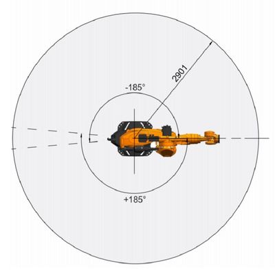 A carga útil 270kg do KR 270 R2900 ultra K alcança 2901mm robô de soldadura do ponto de 6 linhas centrais
