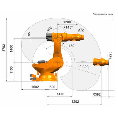 A carga útil 1000 do titã do KR 1000kg alcança o controlador Palletizing Robot do KR C4 de 3202mm