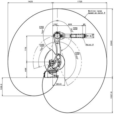 Robô de soldadura robótico do arco do alcance 1725mm de Kawasaki Arc Welding RA020N