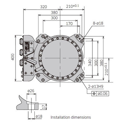 A carga útil 50kg de RS050N alcança 2100mm alta velocidade do design compacto de 6 linhas centrais que segura o robô