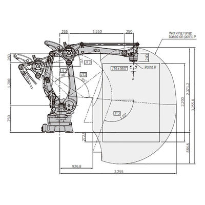 A carga útil 500kg de CP500L alcança 3255mm robô Palletizing de alta velocidade de 4 linhas centrais