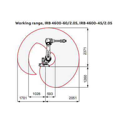 Braço IRB 4600-60/2.05 do robô industrial de 6 linhas centrais como a máquina de máquina de soldadura do laser e de soldadura do ARCO