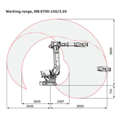 IRB6700-150/3.2 com o braço do robô do CNC para as peças do equipamento do transporte de materiais e o outro equipamento de solda