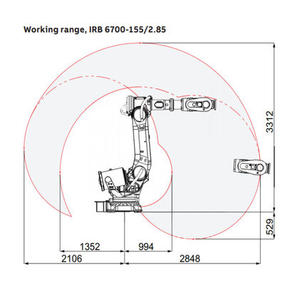 IRB6700 eficiente e flexível com o braço do robô da carga útil 155KG para a máquina da picareta e do lugar