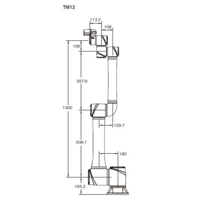 Robô inteligente de TM12 Cobot com 12KG o braço robótico da carga útil 1300MM para o CNC que carrega e que descarrega