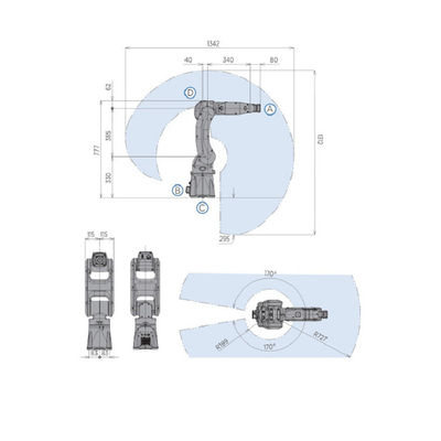 Eficiência elevada GP8 com do manipulador robótico do braço da carga útil 8KG o robô industrial como o equipamento do transporte de materiais