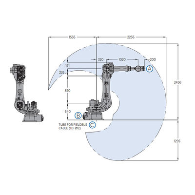 CNC robótico do braço de 6 Aixs de Motoman GP110 com carga útil 110KG para o equipamento do transporte de materiais