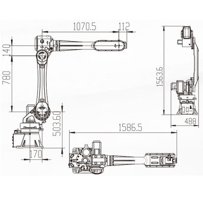 Robô industrial China com o braço robótico industrial da linha central do alcance 6 de 2032MM para carregar e descarregar