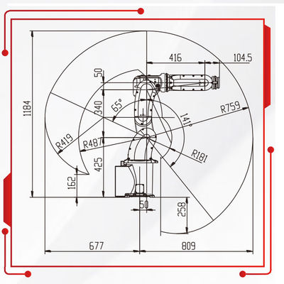Robô industrial do alcance da carga útil 759MM de Mini With 7KG do braço do robô da precisão alta como o robô da picareta e do lugar