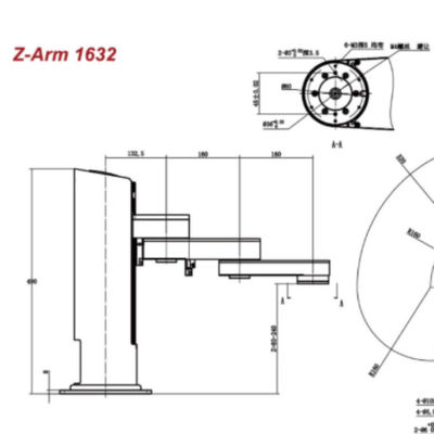 Carregando e descarregando o Z-braço 1632 de Hitbot do robô picareta e lugar de 4 linhas centrais como Cobot
