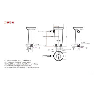 Braçadeira da garra de Hitbot Z-EFG-R da linha central do braço mecânico 6 para pegarar como Cobot