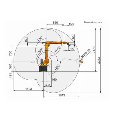 6 robôs robóticos de For Handling Industrial do controlador do KR R1810 C4 do KR 20 do braço da linha central