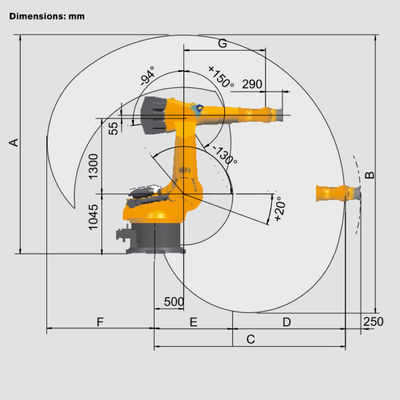 Linha central do braço 6 do robô de soldadura do robô de soldadura KR360 do laser para a máquina de soldadura do ponto