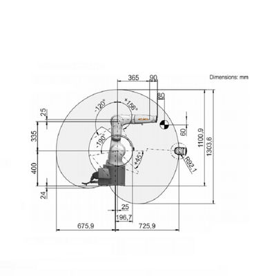 Robô industrial do braço robótico industrial de 6 linhas centrais com a carga útil avaliado do braço do robô industrial de um kuka de 3 quilogramas
